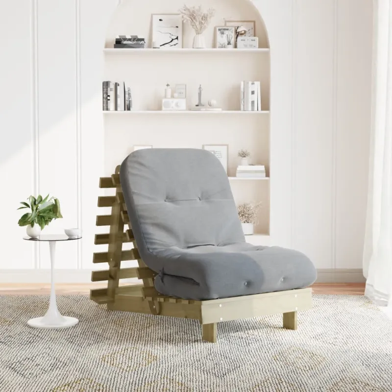 Futono sofa-lova su čiužiniu, 70x206x11cm, impregnuota pušis