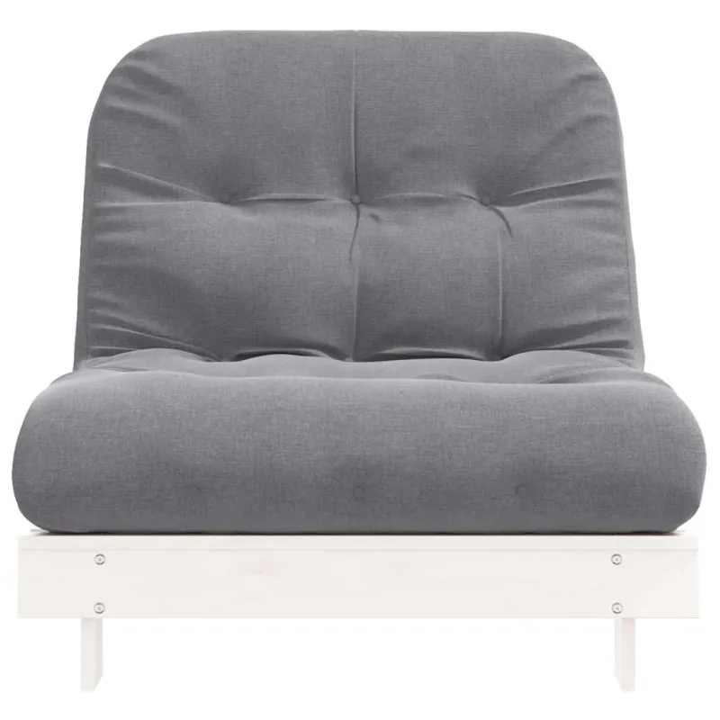 Futono sofa-lova su čiužiniu, balta, 90x206x11cm, pušis
