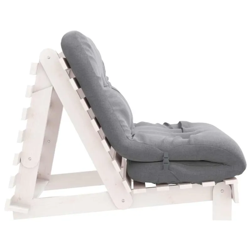 Futono sofa-lova su čiužiniu, balta, 90x206x11cm, pušis