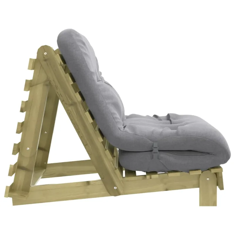 Futono sofa-lova su čiužiniu, 80x206x11cm, impregnuota pušis
