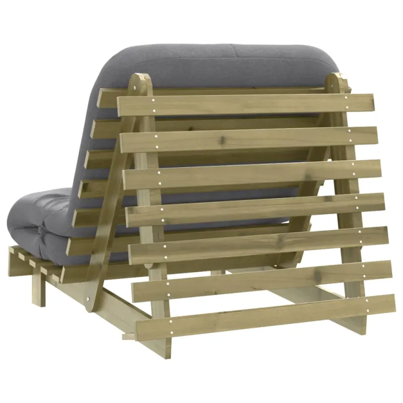 Futono sofa-lova su čiužiniu, 80x206x11cm, impregnuota pušis