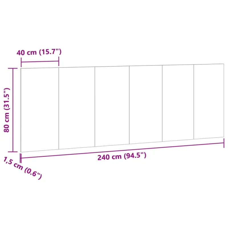 Sieninis galvūgalis, medienos, 240x1,5x80cm, apdirbta mediena