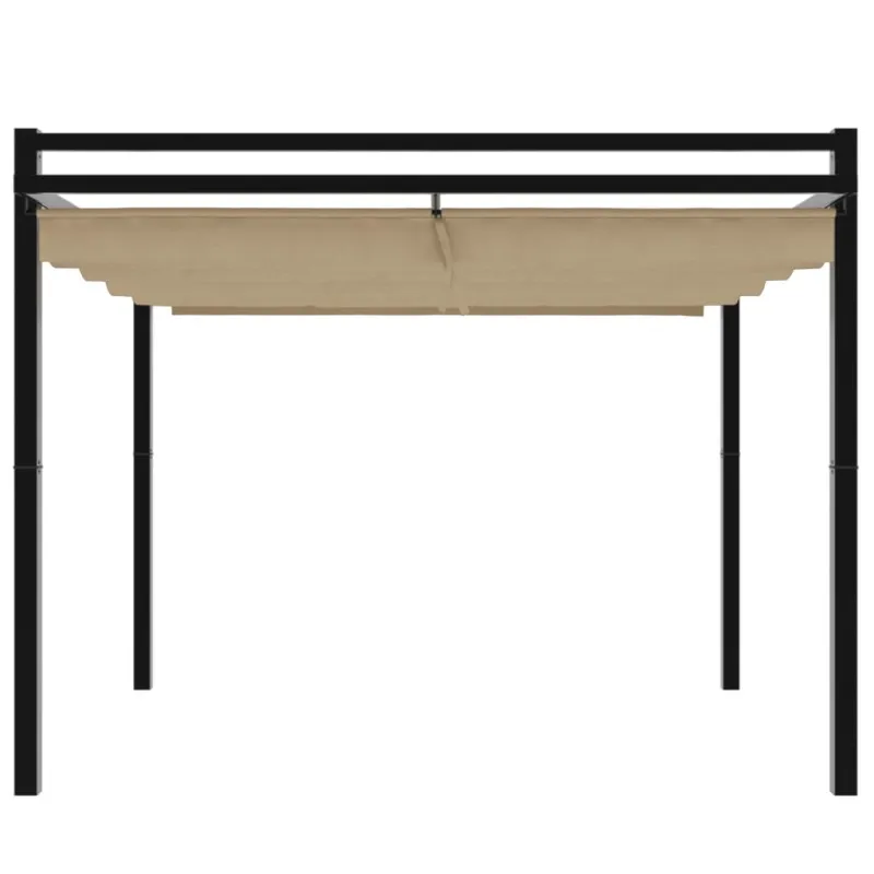 Sodo pavėsinė su ištraukiamu stogu, taupe, 3x3m, aliuminis
