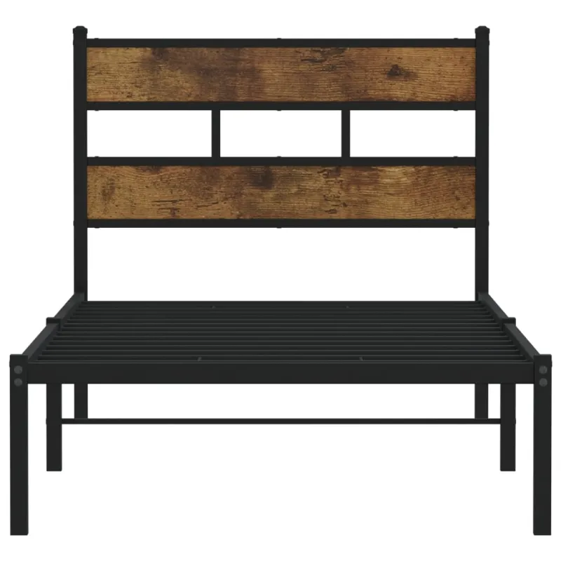 Lovos rėmas be čiužinio, dūminio ąžuolo, 100x190cm, metalas