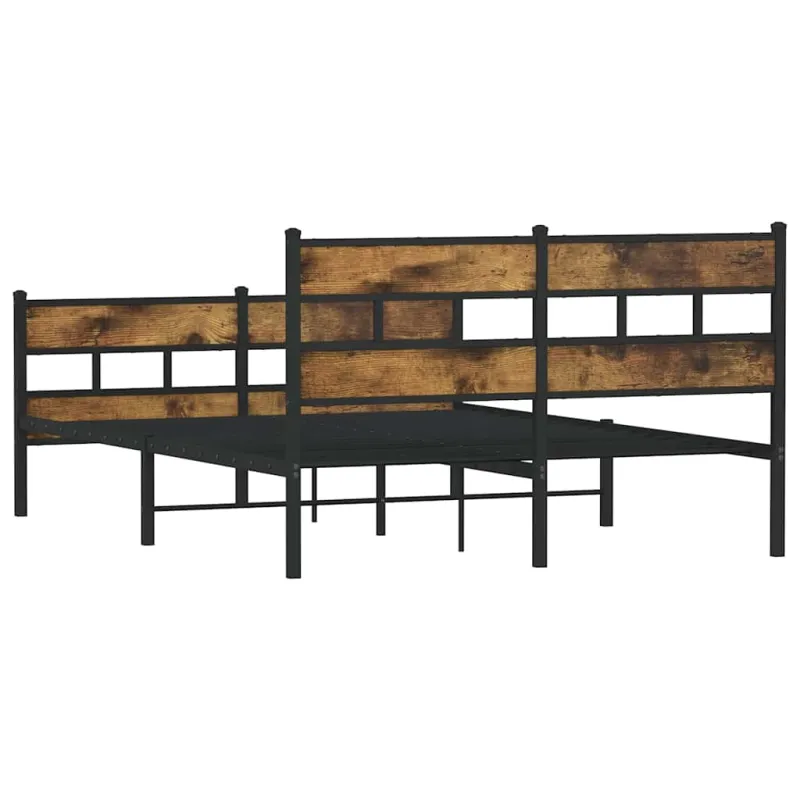 Lovos rėmas be čiužinio, dūminio ąžuolo, 135x190cm, metalas