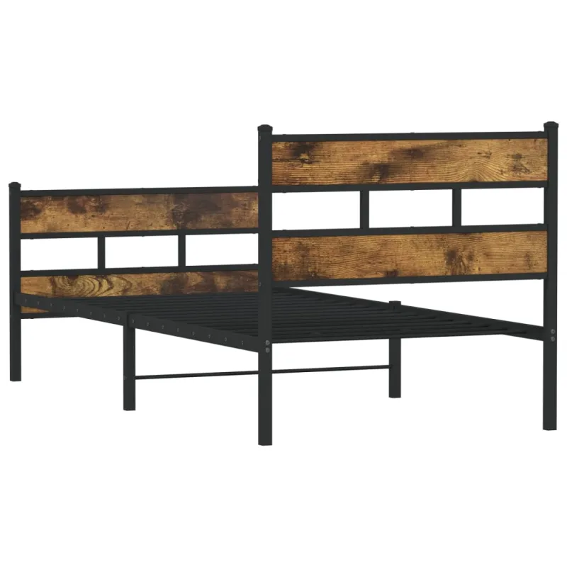 Lovos rėmas be čiužinio, dūminio ąžuolo, 90x200cm, metalas