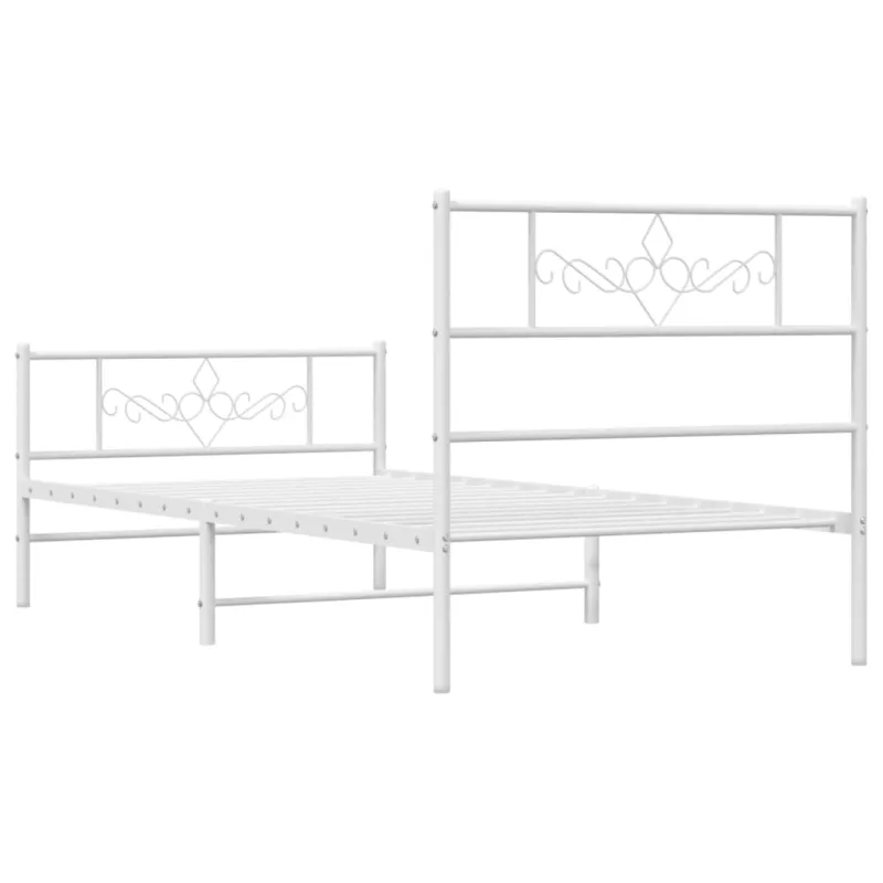Lovos rėmas su galvūgaliu/kojūgaliu, baltas, 107x203cm, metalas
