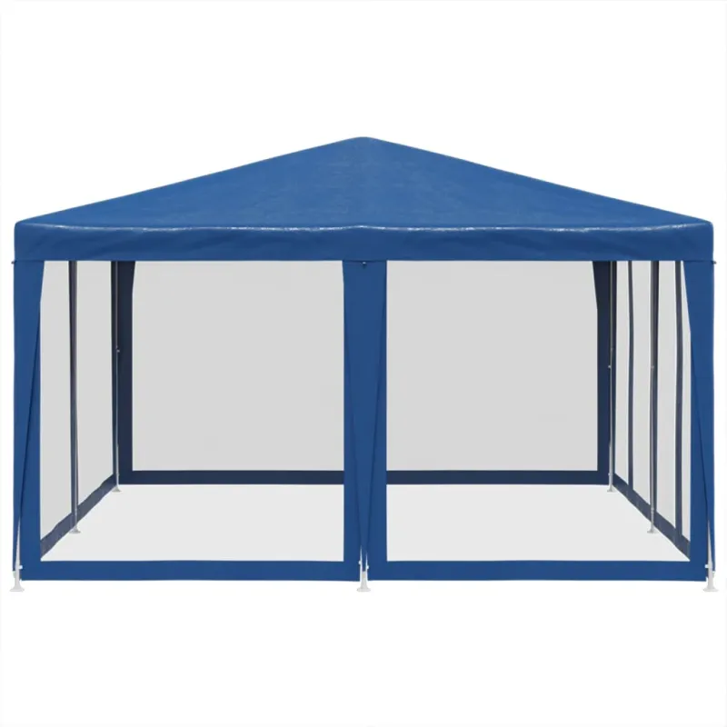 Proginė palapinė su 8 tinklinėmis sienomis, mėlyna, 4x4m, HDPE