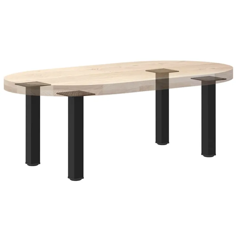 Kavos staliuko kojelės, 4 vnt., juodos, 42-44 cm, plienas