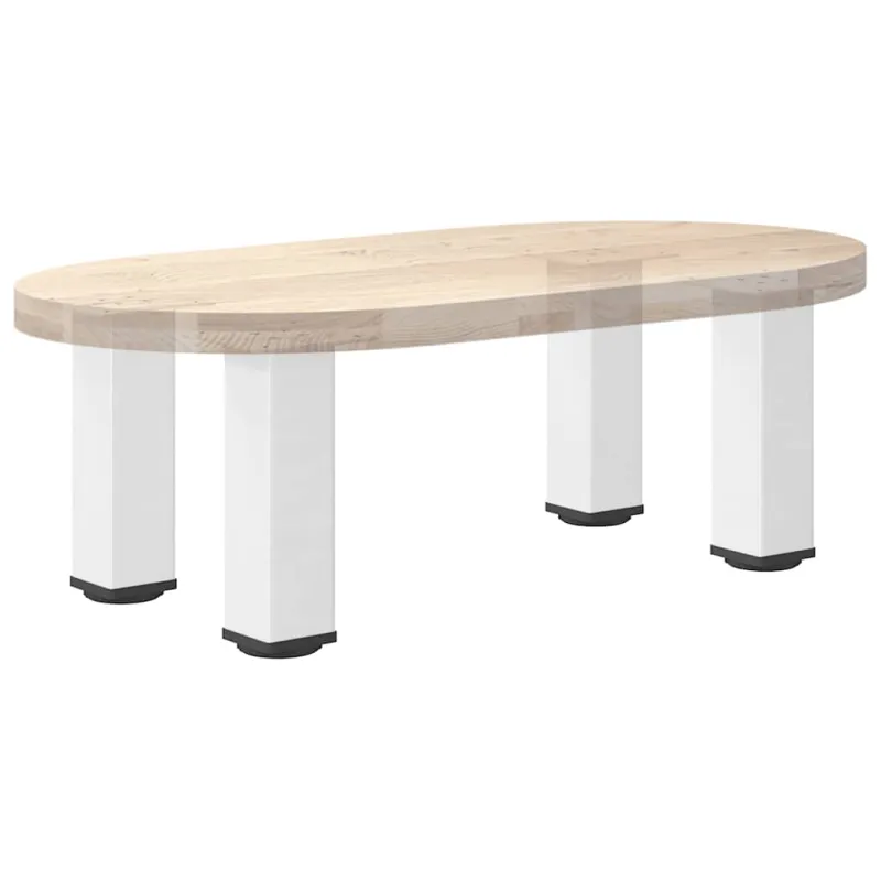 Kavos staliuko kojelės, 4 vnt., baltos, 42-44 cm, plienas