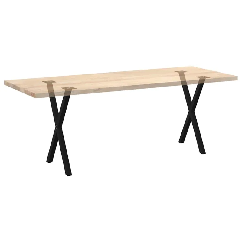 Valgomojo stalo kojos, X formos, 2 vnt., juodos, 50x(72-73) cm, plienas