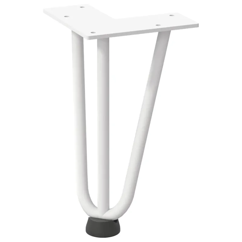 Kavos staliuko kojelės, 4 vnt., baltos, 20 cm, plienas, segtukai