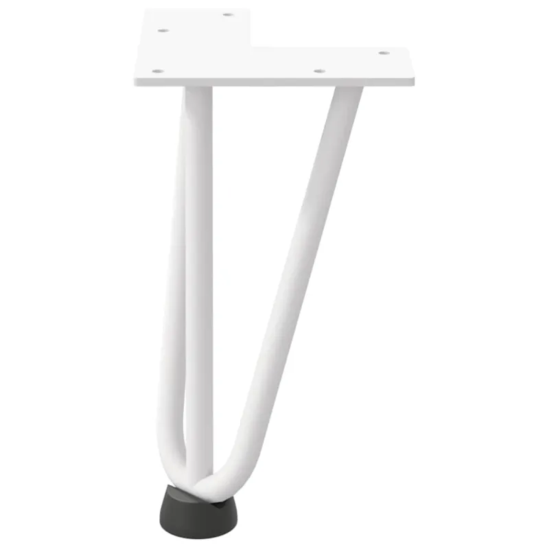 Kavos staliuko kojelės, 4 vnt., baltos, 20 cm, plienas, segtukai