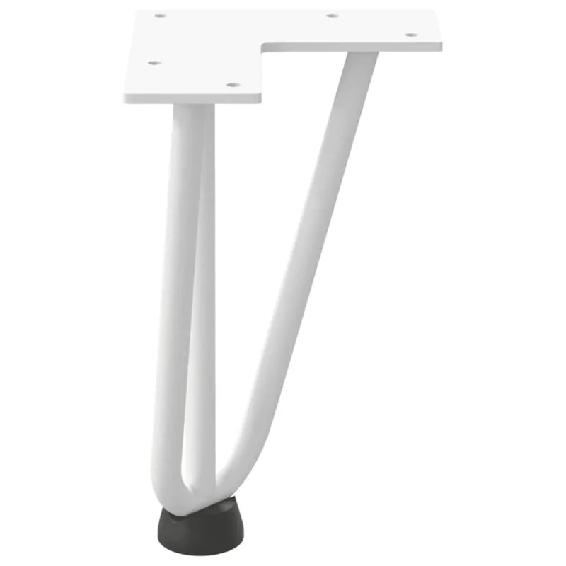 Kavos staliuko kojelės, 4 vnt., baltos, 20 cm, plienas, segtukai