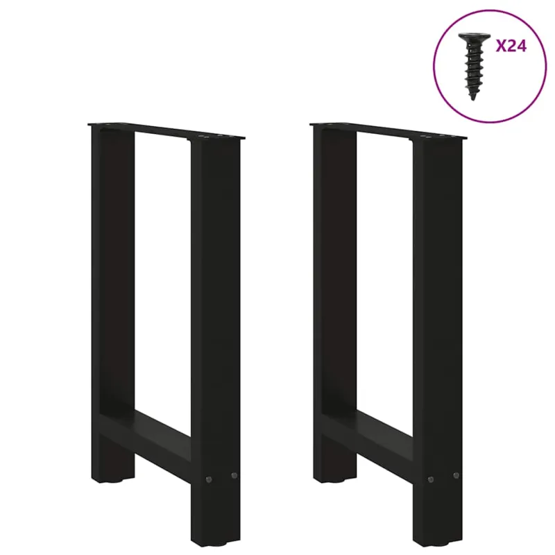 Valgomojo stalo kojos, juodos, 2 vnt., 60x(72-73) cm, plienas