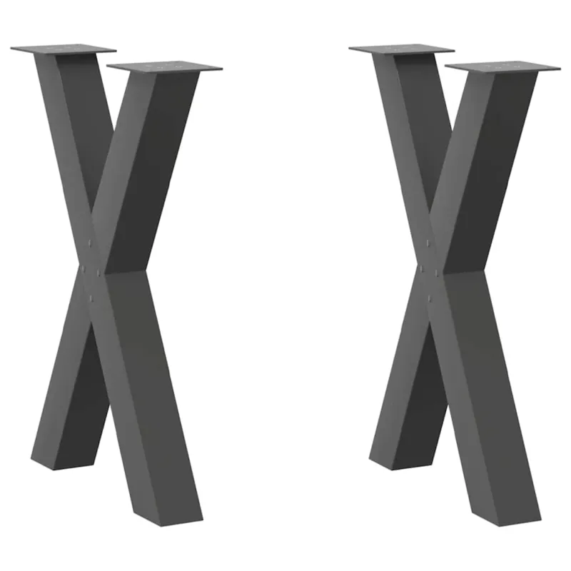 Valgomojo stalo kojos, 2 vnt., antracito spalvos, 60x(72-73) cm, plienas