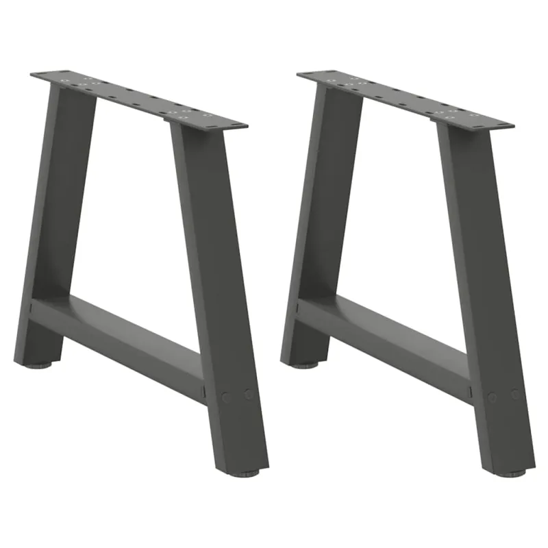 Kavos staliuko kojelės, 2 vnt., antracito spalvos, 60x(42-43) cm, plienas