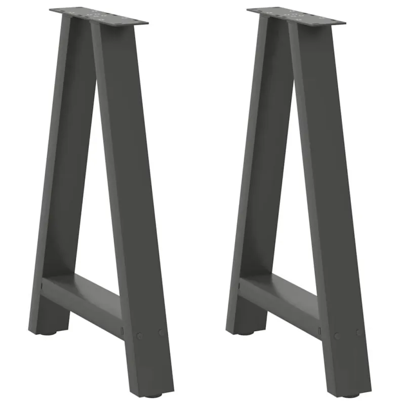 Valgomojo stalo kojos, 2 vnt., antracito spalvos, 60x(72-73) cm, plienas