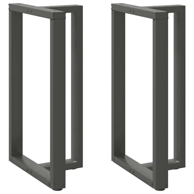 Baro stalo kojos, T formos, 2 vnt., antracito spalvos, 60x35x(100-101) cm, plienas