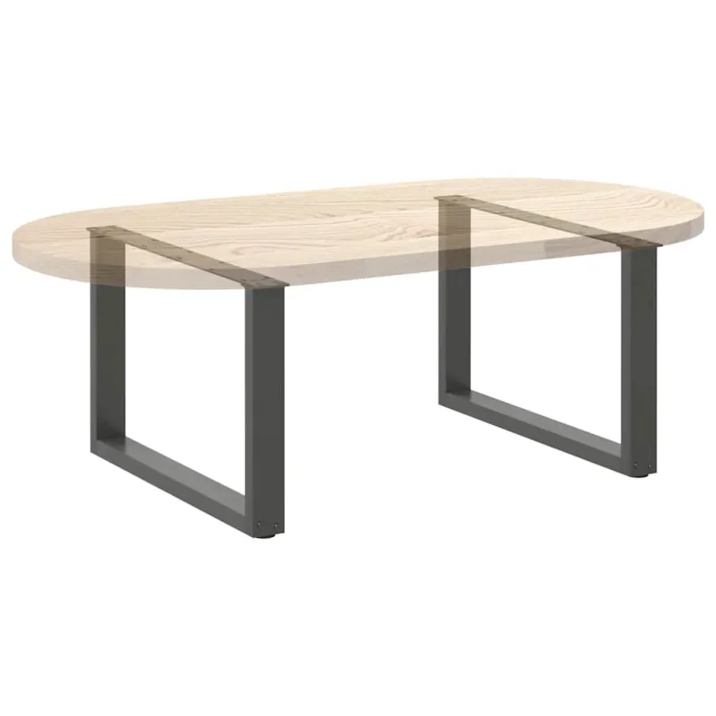 Kavos staliuko kojelės, 2 vnt., antracito spalvos, 70x(42-43) cm, plienas