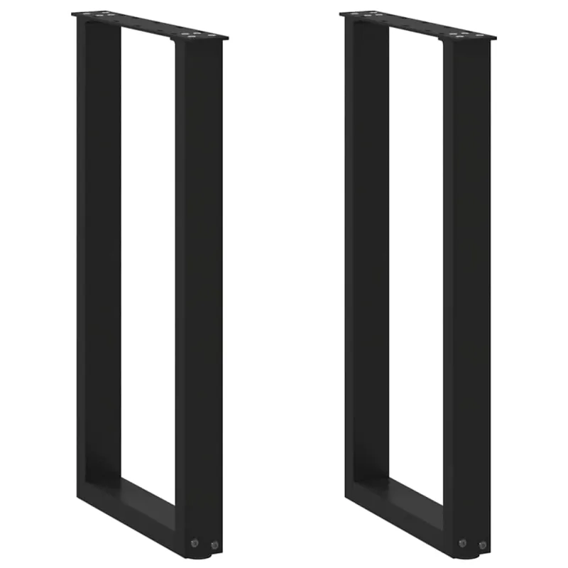 Konsolinio staliuko kojelės, U formos, 2 vnt., juodos, 38x(72-73) cm, plienas