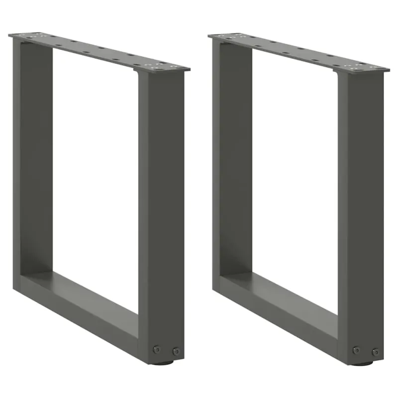 Kavos staliuko kojelės, 2 vnt., antracito spalvos, 50x(42-43) cm, plienas