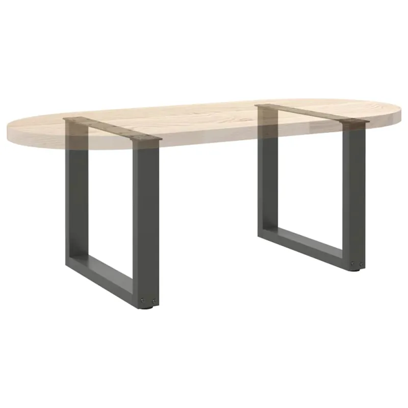 Kavos staliuko kojelės, 2 vnt., antracito spalvos, 50x(42-43) cm, plienas