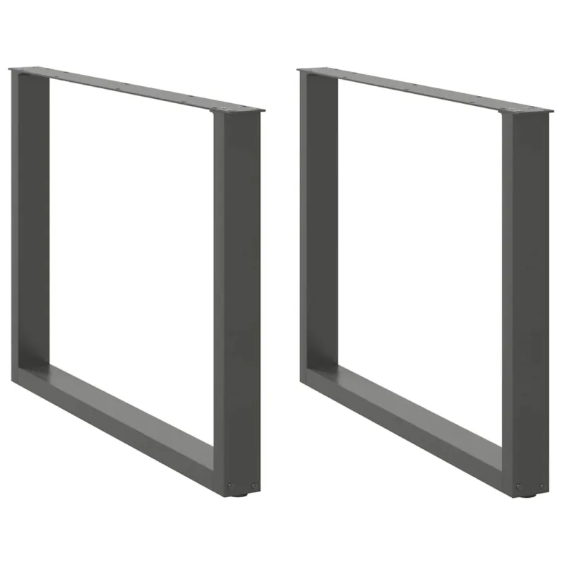 Valgomojo stalo kojos, U formos, 2 vnt., antracito spalvos, 100x(72-73) cm, plienas