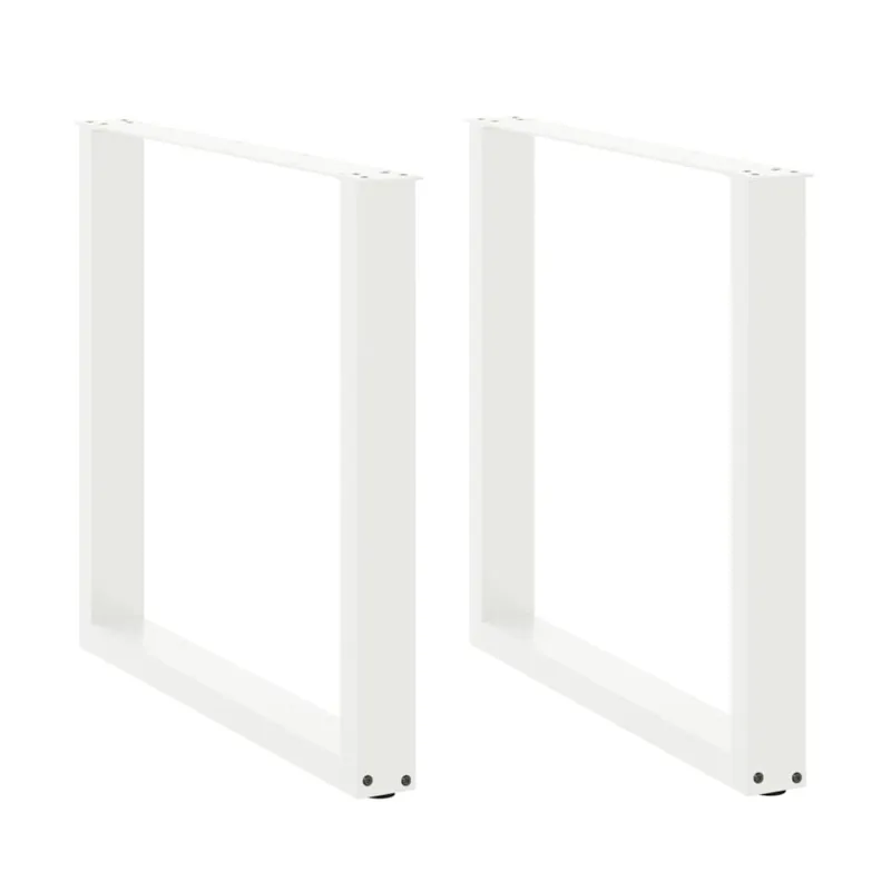 Valgomojo stalo kojelės, 2 vnt., baltos, 90x(72-73) cm, plienas, U formos