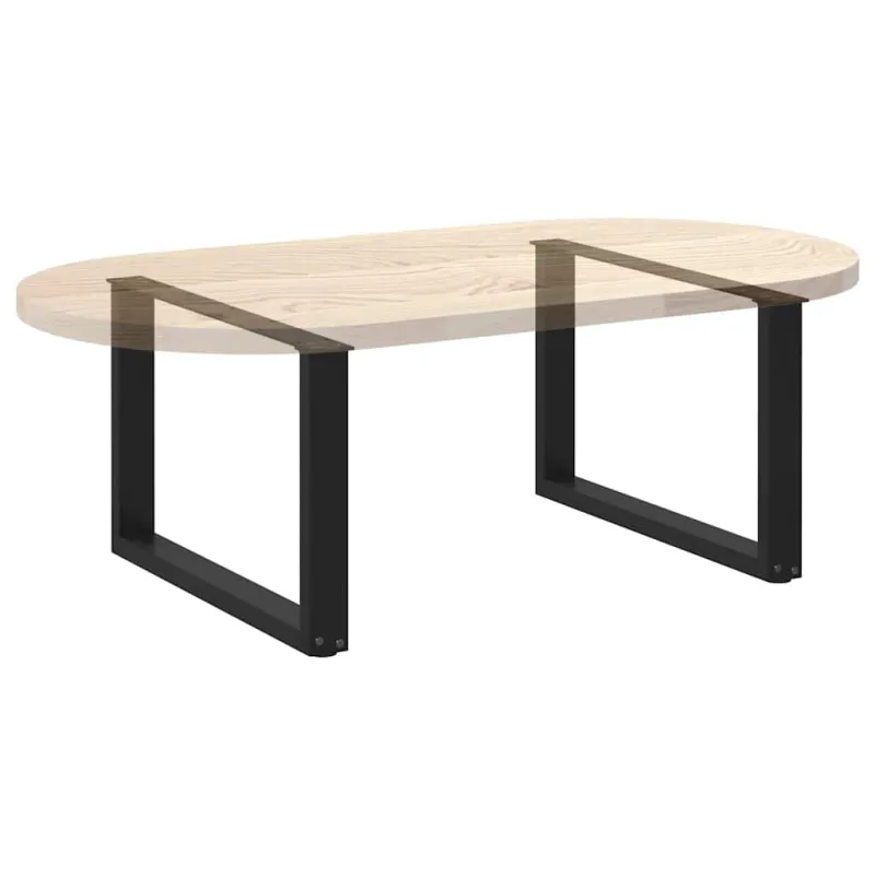 Kavos staliuko kojelės, 2 vnt., juodos, 70x(42-43) cm, plienas, U formos