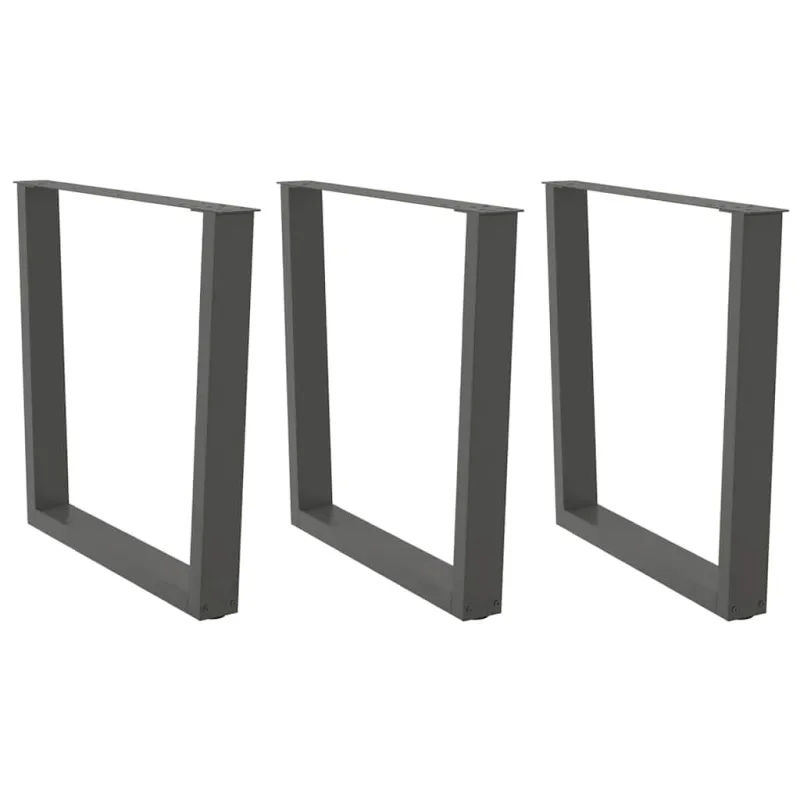 Valgomojo stalo kojos, 3 vnt., antracito spalvos, 90x(72-73,3) cm, plienas