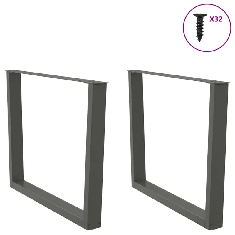 Valgomojo stalo kojos, V formos, 2 vnt., antracito spalvos, 100x(72-73,3) cm, plienas