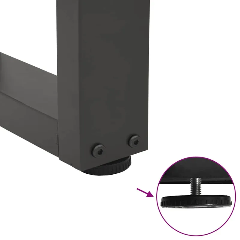 Valgomojo stalo kojos, V formos, 2 vnt., antracito spalvos, 100x(72-73,3) cm, plienas