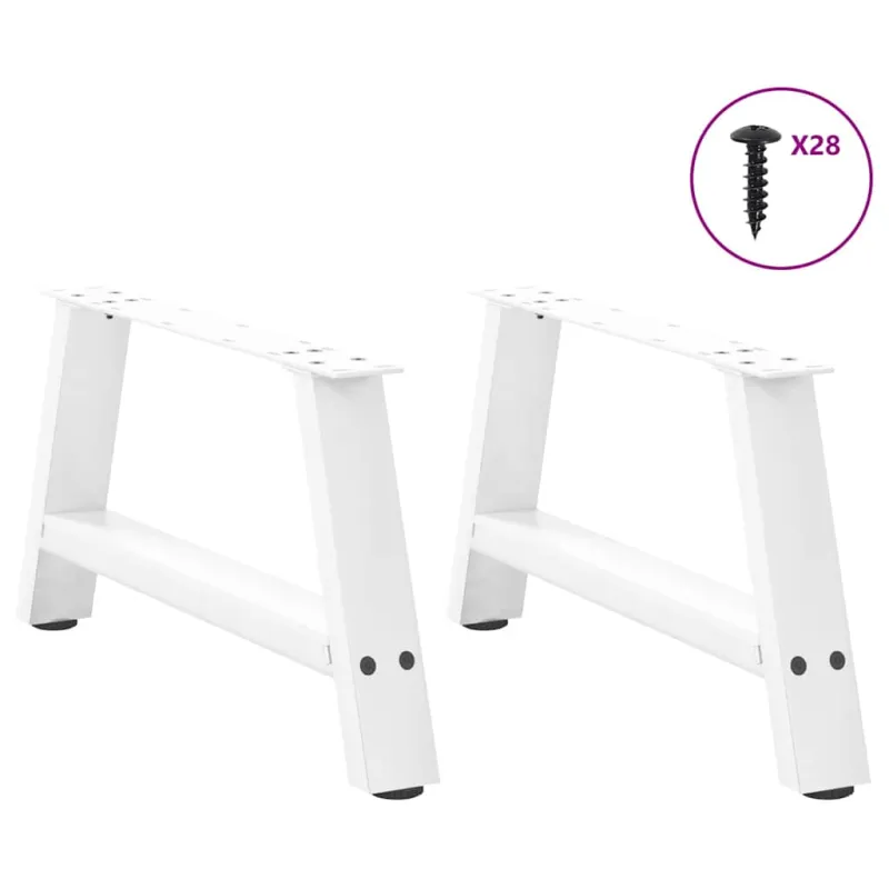 Kavos staliuko kojelės, 2 vnt., baltos, 70x(30-31) cm, plienas, A formos