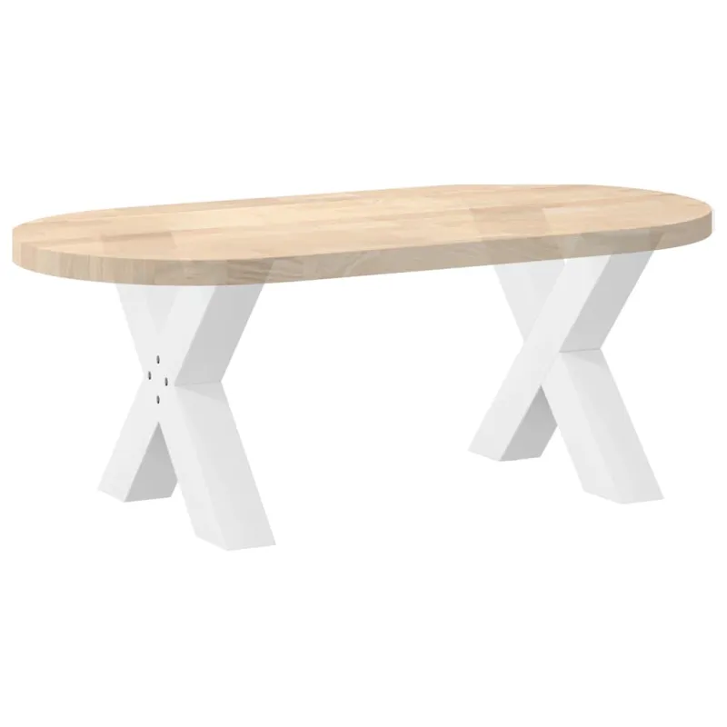Kavos staliuko kojelės, X formos, 2 vnt., baltos, 50x(42-43) cm, plienas