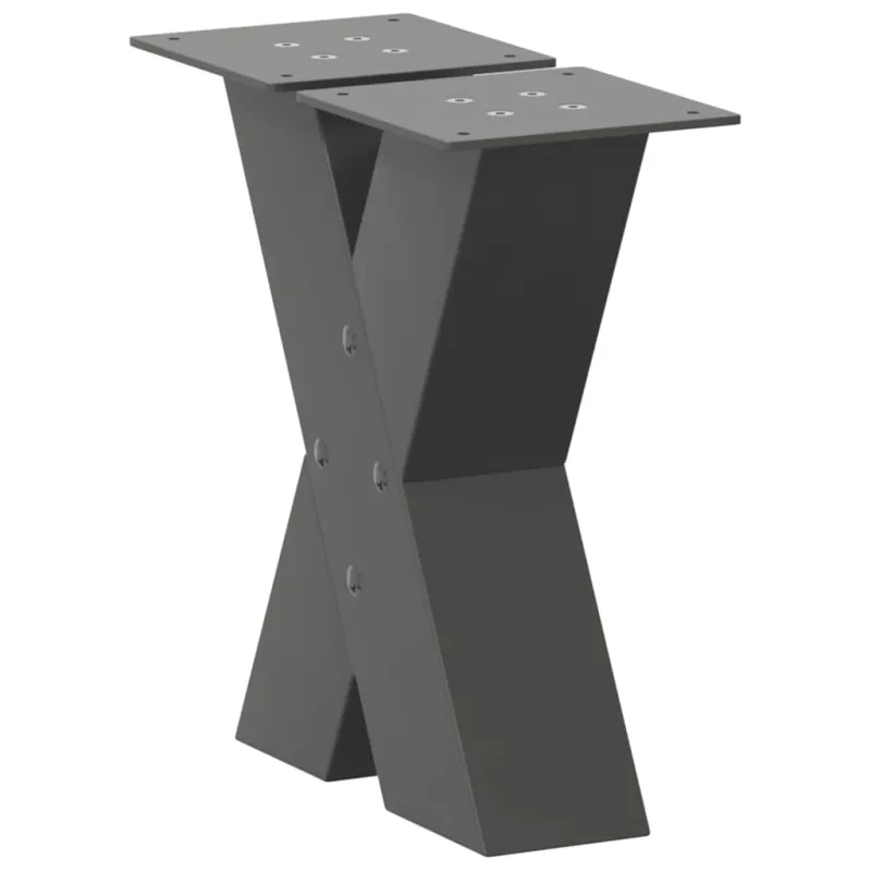 Kavos staliuko kojelės, 2 vnt., antracito spalvos, 40x(30-31) cm, plienas