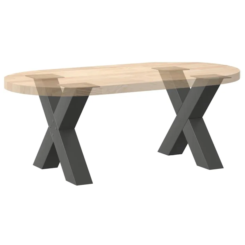 Kavos staliuko kojelės, 2 vnt., antracito spalvos, 60x(42-43) cm, plienas