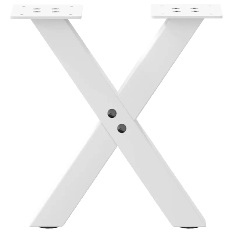 Kavos staliuko kojelės, X formos, 2 vnt., baltos, 37x(30-31) cm, plienas