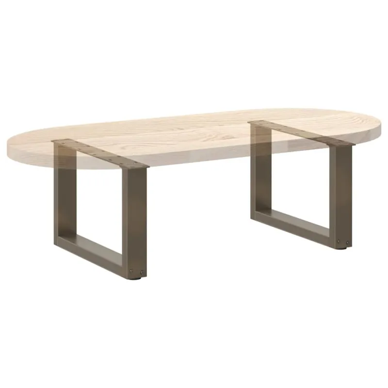Kavos staliuko kojelės, U formos, 2 vnt., natūralus plienas, 50x(30-31) cm, plienas