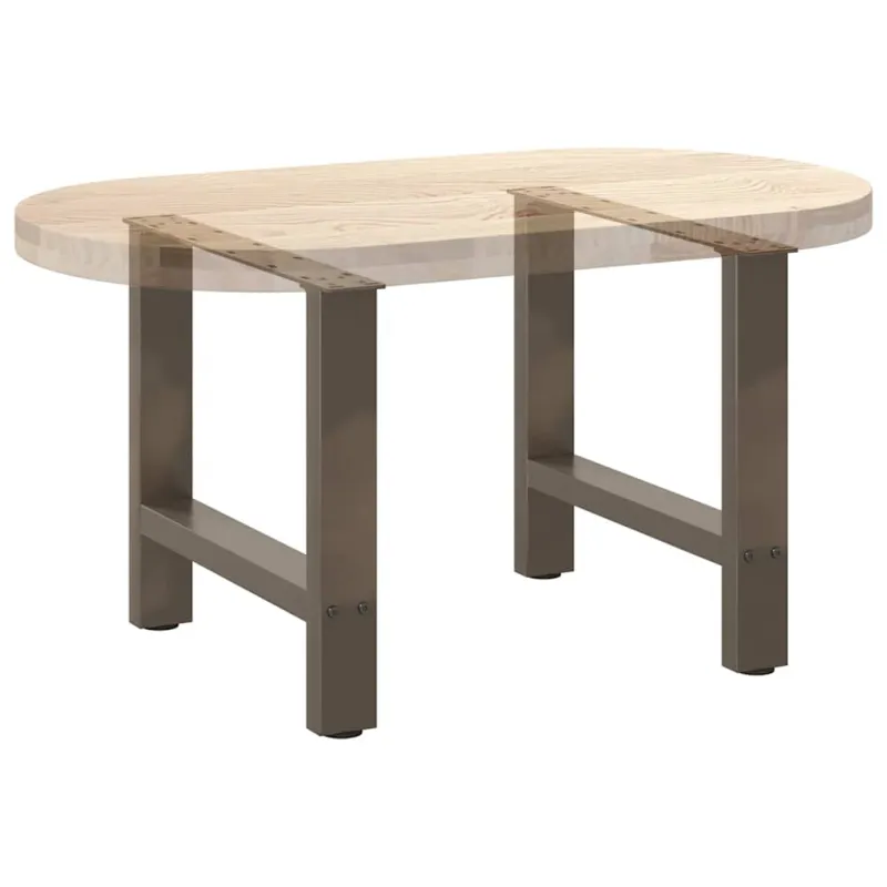 Kavos staliuko kojelės, 2 vnt., 50x(42-43) cm, natūralus plienas
