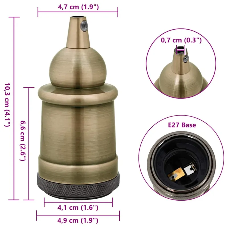 lempų laikikliai 2 vnt Bronze E27