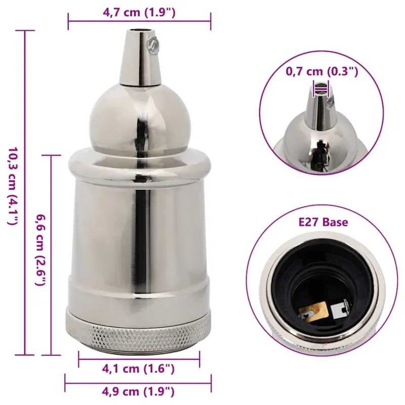 lempų laikikliai 2 vnt Satin Nickel E27