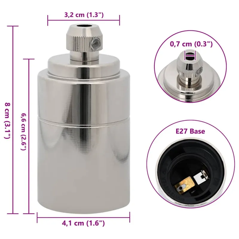 lempų laikikliai 2 vnt Satin Nickel E27