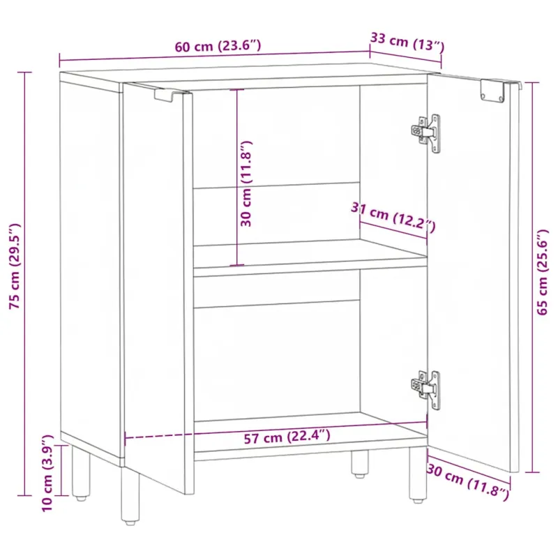 indauja juoda 60x33x75 cm inžinierinė mediena