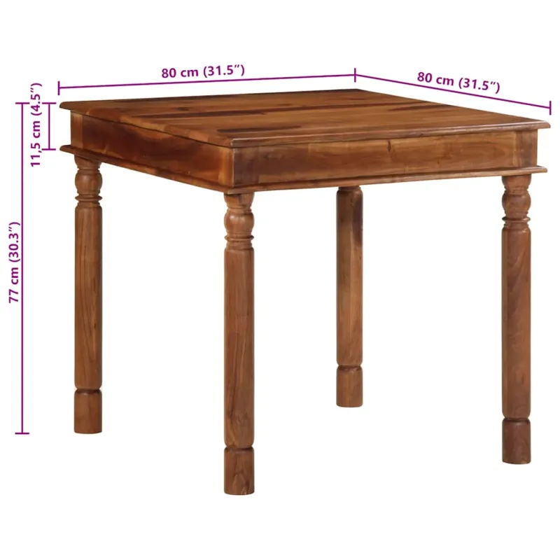 Valgomojo stalas 80x80x77 cm Akacijos masyvo