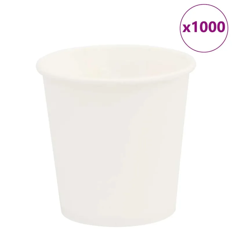 Popieriniai kavos puodeliai 1000 vnt 4oz 100ml Baltas