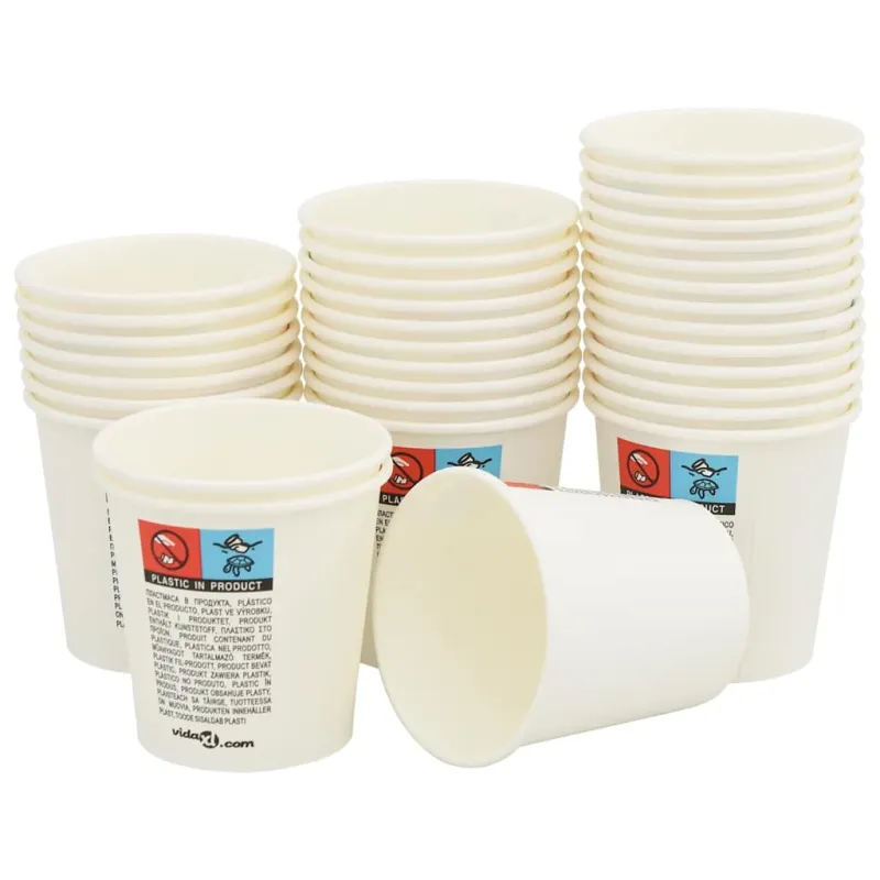 Popieriniai kavos puodeliai 1000 vnt 4oz 100ml Baltas