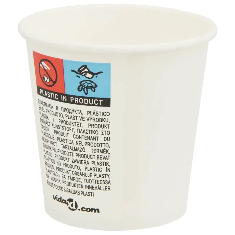 Popieriniai kavos puodeliai 1000 vnt 4oz 100ml Baltas