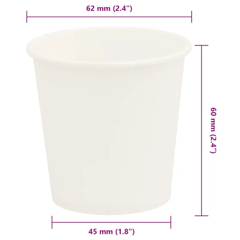 Popieriniai kavos puodeliai 1000 vnt 4oz 100ml Baltas