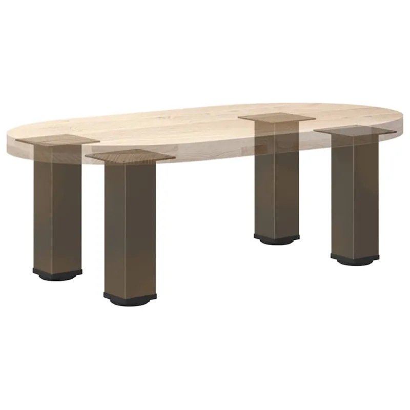 Kavos staliuko kojelės, 4 vnt., natūralus plienas, 42-44 cm, plienas